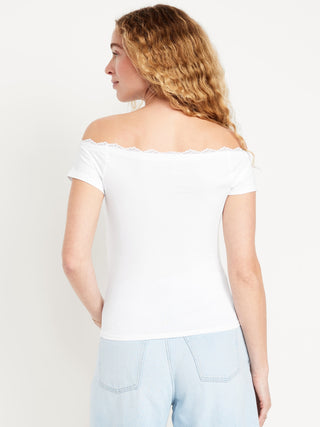 Blusa Ajustada con Hombros Descubiertos
