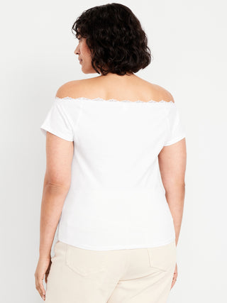 Blusa Ajustada con Hombros Descubiertos