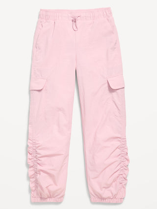 Joggers de paracaídas de carga de cintura alta para niñas.