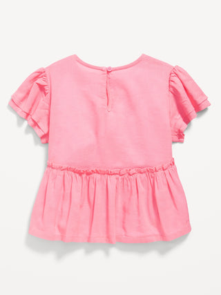 Blusa Manga Corta con Detalle Lazos, Bebé