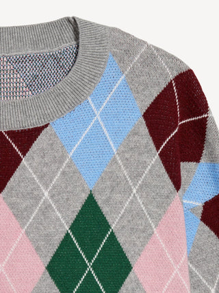 Sudadera Cuello Redondo Estampado Rombos