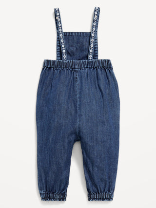 Enterizo Denim con Bordado Floral, Bebé