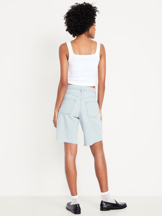 Bermuda Denim Talle Medio con Bolsillos