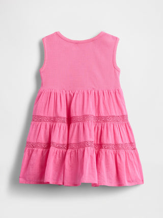 Vestido Cuello Redondo con Volantes, Bebé