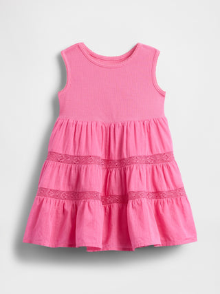 Vestido Cuello Redondo con Volantes, Bebé