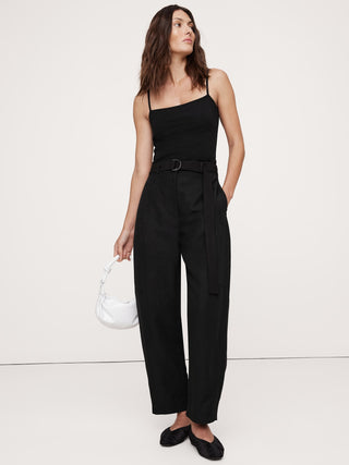 Pantalón Barrel Talle Alto con Bolsillos