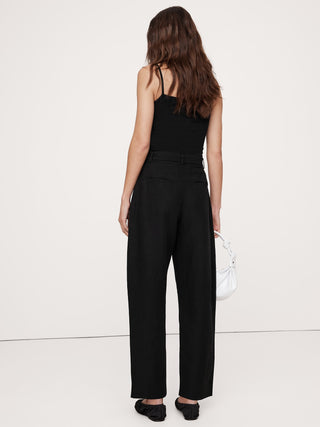 Pantalón Barrel Talle Alto con Bolsillos
