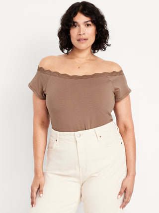 Blusa Ajustada con Hombros Descubiertos