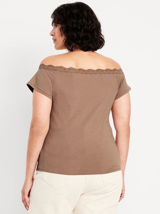 Blusa Ajustada con Hombros Descubiertos