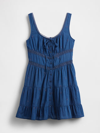 Vestido de Tirantes con Detalle de Encaje