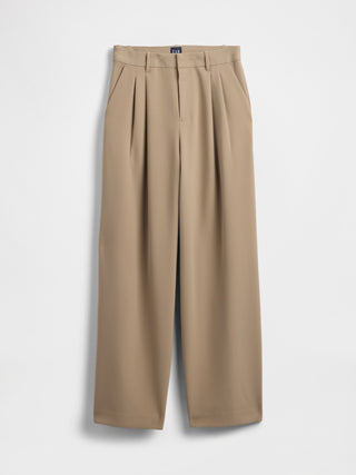 Pantalón Ancho con Cintura Elástica Plisado