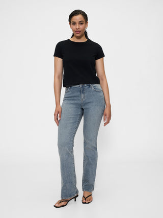 Jeans Recto Talle Medio con Bolsillos