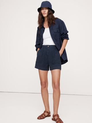 Short Talle Alto con Bolsillos Delanteros
