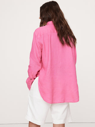 Camisa Oversize Manga Larga de Lino