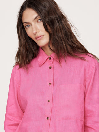 Camisa Oversize Manga Larga de Lino