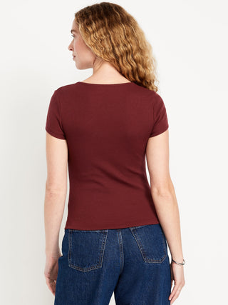 Camiseta Manga Corta Cuello Cuadrado