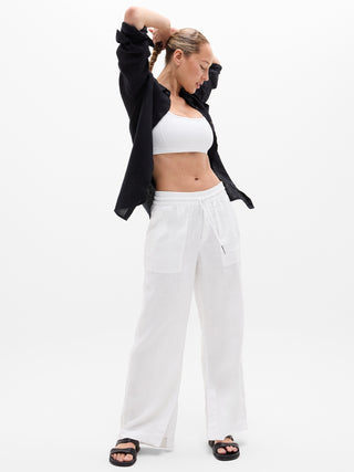 Retreat Linen High Rise Wide Leg Pant