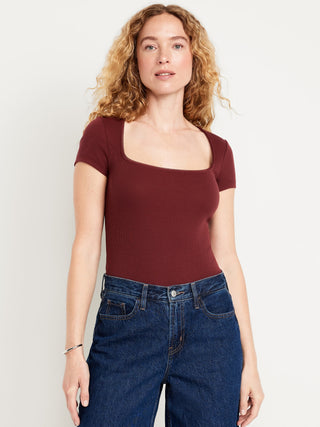 Camiseta Manga Corta Cuello Cuadrado