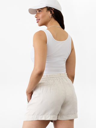 Short con Cintura Elástica de Lino