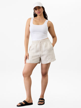 Short con Cintura Elástica de Lino