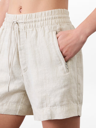 Short con Cintura Elástica de Lino