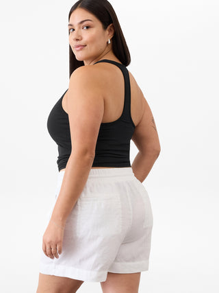Short con Cintura Elástica de Lino