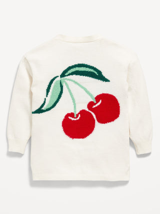 Cárdigan Manga Larga con Estampado Cerezas, Bebé.