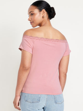 Blusa Ajustada con Hombros Descubiertos