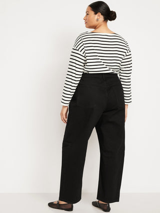 High-Waisted Baggy Barrel Ankle Jeans.