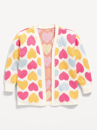 Cárdigan Manga Larga con Estampado Corazones, Bebé.