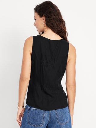Blusa Ajustada con Botones Delanteros
