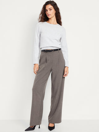 Extra High-Waisted Taylor Wide-Leg Trouser Pants.