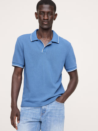 Polo Manga Corta con Textura de Algodón
