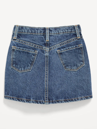 Estrellas bordadas de cintura alta Jean falda para niñas para niños pequeños.