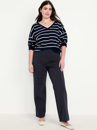 Pantalón Recto Talle Alto con Bolsillos