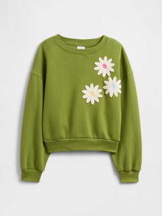 Sudadera Cuello Redondo con Gráfico Delantero, Niña