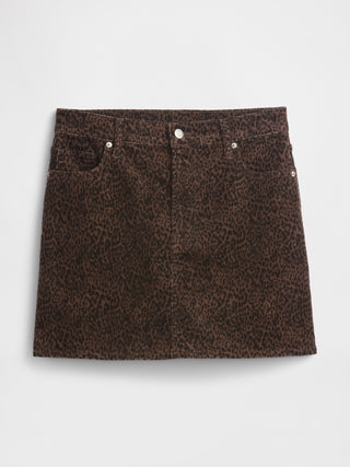 Enagua de Pana con Estampado Animal Print