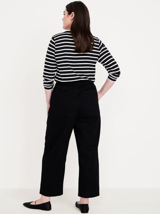 Pantalón Talle Alto con Cintura Elástica de Algodón