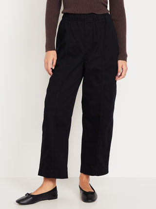 Pantalón Talle Alto con Cintura Elástica de Algodón
