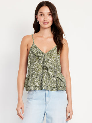 Blusa de Tirantes con Detalle Volantes