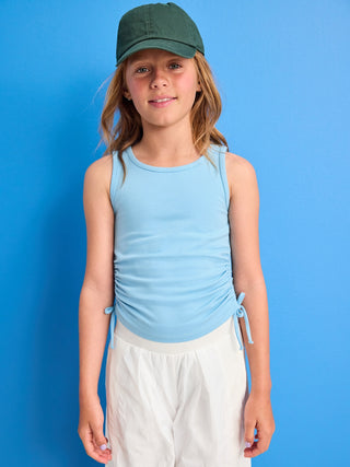 Camiseta sin Mangas con Detalle Fruncido, Niña