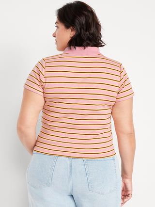 Polo Manga Corta con Estampado de Rayas