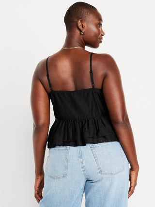 Blusa de Tirantes con Detalle Volantes