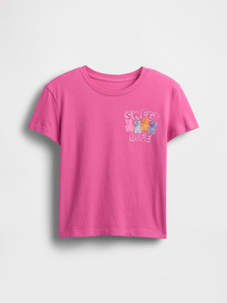 Camiseta Manga Corta con Gráfico, Niña