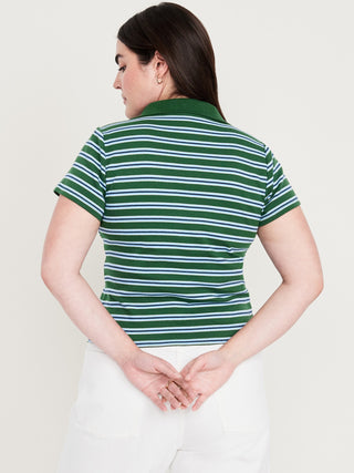 Polo Manga Corta con Estampado de Rayas