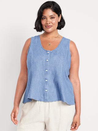 Blusa sin Mangas con Detalle Botones