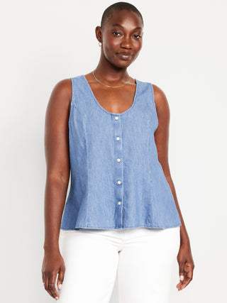 Blusa sin Mangas con Detalle Botones