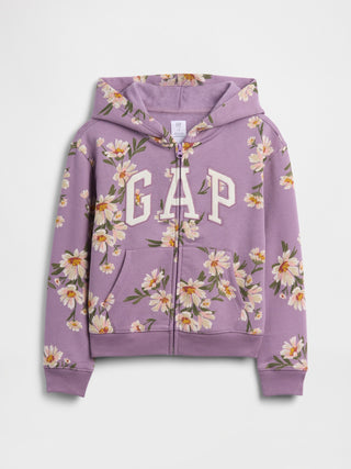 Sudadera con Capucha y Estampado Floral, Niña