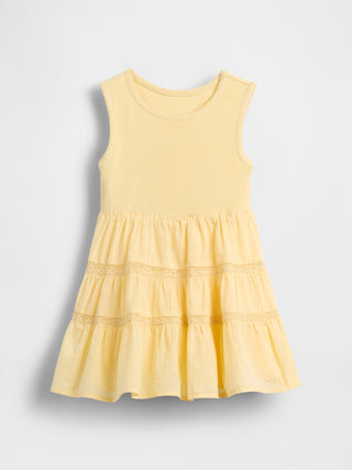 Vestido Cuello Redondo con Volantes, Bebé