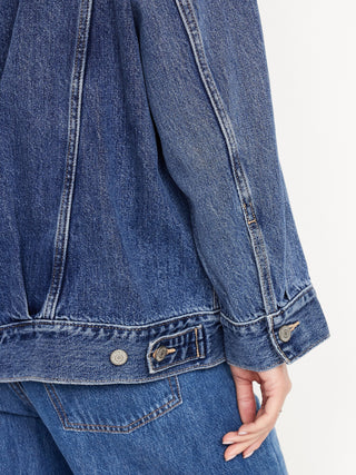 Chaqueta Denim Oversize con Bolsillos.